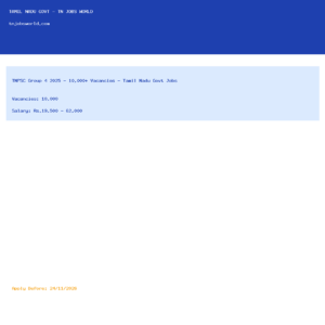 TNPSC Group 4 2025 – 10,000+ Vacancies – Tamil Nadu Govt Jobs - 10th